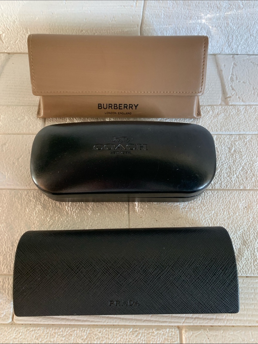 Prada Coach and Burberry empty Sunglasses Case lot